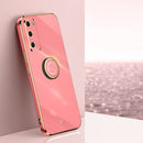 For Honor 30 Youth XINLI Straight 6D Plating Gold Edge TPU Shockproof Case with Ring Holder(Hawthorn Red)