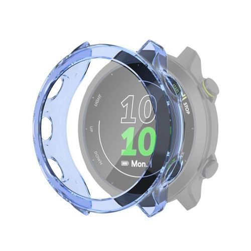 For Garmin Forerunner 158 / 55 Half Coverage Hollowed TPU Protective Case(Transparent Blue)