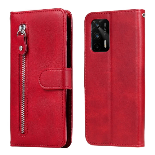 For OPPO Realme GT 5G Fashion Calf Texture Zipper Horizontal Flip Leather Case with Stand & Card Slots & Wallet Function(Red)
