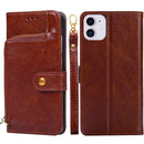 Zipper Bag PU + TPU Horizontal Flip Leather Case with Holder & Card Slot & Wallet & Lanyard For iPhone 11(Brown)