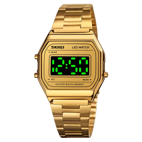 SKMEI 1646 LED Digital Display Luminous Electronic Watch(Gold)