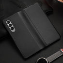 For Samsung Galaxy Z Fold3 5G Carbon Fiber Texture Folding All Inclusive PU Shockproof Leather Case(Black)