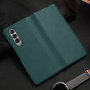 For Samsung Galaxy Z Fold3 5G Cowhide Shockproof Fold Leather Case(Green)