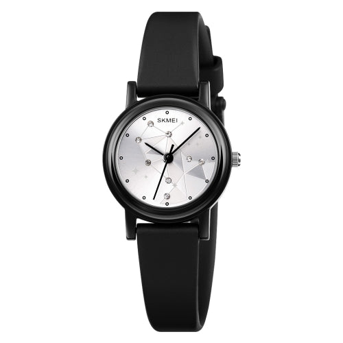 SKMEI 1659 Thin PU Leather Strap Small Dial Quartz Watch for Ladies(Black Shell Constellation Type)