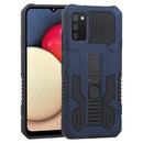 For Samsung Galaxy A02s Vanguard Warrior All Inclusive Double-color Shockproof TPU + PC Protective Case with Holder(Cobalt Blue)