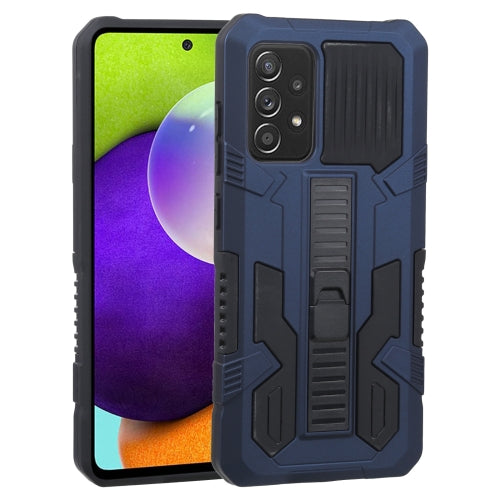 For Samsung Galaxy A52 5G / 4G Vanguard Warrior All Inclusive Double-color Shockproof TPU + PC Protective Case with Holder(Cobalt Blue)