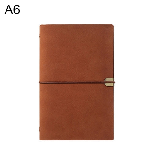 A6 Retro Loose-leaf Notepad Portable Creative Notebook(Brown)