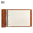 B5 Faux Leather Loose-leaf Grid Notebook, Style:Blank Inner Core(Brown)