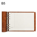 B5 Faux Leather Loose-leaf Grid Notebook, Style:Cornell Horizontal Wire Inner Core(Brown)