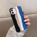 Herringbone Texture Silicone Protective Case For iPhone 12 Pro Max(Rainbow Black)