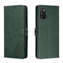 For Samsung Galaxy A03s Stitching Style 2-Color Cow Texture Horizontal Flip PU Leather Case with Holder & Card Slot & Lanyard(Green)