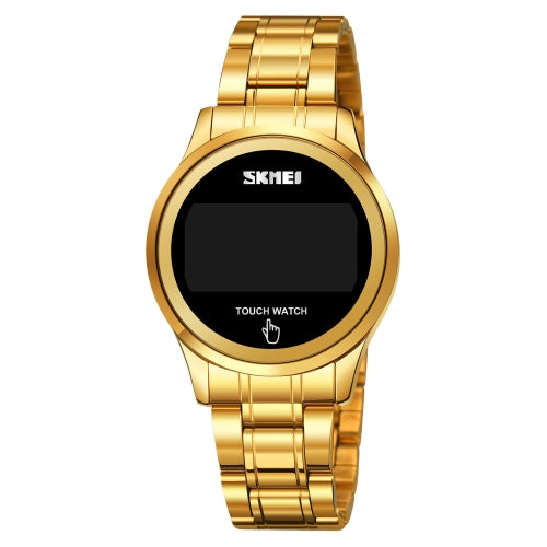 SKMEI 1737 Round Dial LED Digital Display Touch Luminous Electronic Watch(Gold)