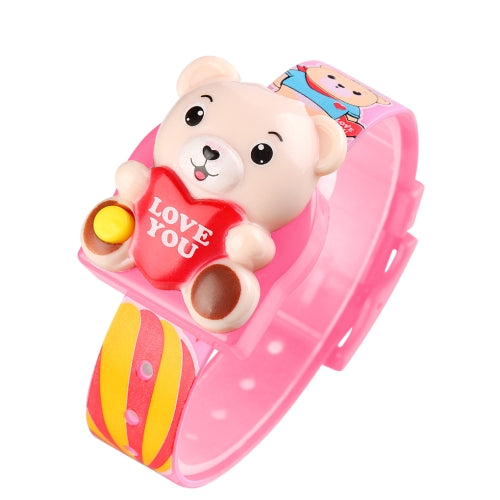 SKMEI 1748 Three-dimensional Cartoon Love-heart Bear LED Digital Display Electronic Watch for Children(Pink)