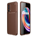 For OPPO Realme Q3 Pro 5G Carnival Version Carbon Fiber Texture Shockproof TPU Case(Brown)