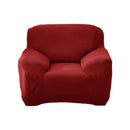 Single Seat Corn Grain Knitted Fabric Elastic Thickened Full Coverage Sofa Cover(Red)