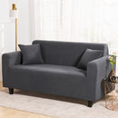 Double Seat Corn Grain Knitted Fabric Elastic Thickened Full Coverage Sofa Cover, Color:Grey