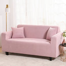 Double Seat Corn Grain Knitted Fabric Elastic Thickened Full Coverage Sofa Cover, Color:Pink