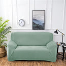 Double Seat Corn Grain Knitted Fabric Elastic Thickened Full Coverage Sofa Cover, Color:Cyan-blue