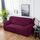 Double Seat Corn Grain Knitted Fabric Elastic Thickened Full Coverage Sofa Cover, Color:Purple