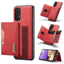 For Samsung Galaxy A32 5G DG.MING M2 Series 3-Fold Multi Card Bag + Magnetic Back Cover Shockproof Case with Wallet & Holder Function(Red)