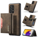 For Samsung Galaxy A72 5G / 4G DG.MING M2 Series 3-Fold Multi Card Bag + Magnetic Back Cover Shockproof Case with Wallet & Holder Function(Coffee)