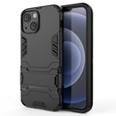 PC + TPU Shockproof Protective Case with Invisible Holder For iPhone 13 mini(Black)