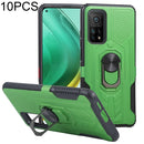 10 PCS Shield Armor PC+TPU Protective Case with 360 Degree Rotation Ring Holder For Xiaomi Mi 10T / 10T Pro(Green)