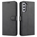 For Samsung Galaxy S21 FE 5G AZNS Skin Feel Calf Texture Horizontal Flip Leather Case with Card Slots & Holder & Wallet(Black)