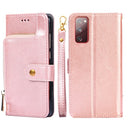 For Samsung Galaxy S20+ Zipper Bag PU + TPU Horizontal Flip Leather Case with Holder & Card Slot & Wallet & Lanyard(Rose Gold)