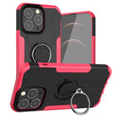 Armor Bear Shockproof PC + TPU Protective Case with Ring Holder For iPhone 13 Pro Max(Rose Red)