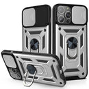 Sliding Camera Cover Design TPU+PC Protective Case For iPhone 13 Pro Max(Silver)