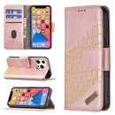 For iPhone 13 Matching Color Crocodile Texture Horizontal Flip PU Leather Case with Wallet & Holder & Card Slots(Rose Gold)