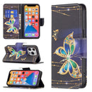 Colored Drawing Pattern Horizontal Flip Leather Case with Holder & Card Slots & Wallet For iPhone 13 mini(Big Butterfly)