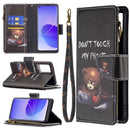For OPPO Reno6 5G Colored Drawing Pattern Zipper Horizontal Flip Leather Case with Holder & Card Slots & Wallet(Bear)