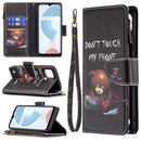 For OPPO Realme C21/C20 Colored Drawing Pattern Zipper Horizontal Flip Leather Case with Holder & Card Slots & Wallet(Bear)