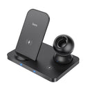 hoco CW33 3 In 1 Vertical Style Wireless Fast Charging Station Stand for iPhone & Apple Watch & AirPods(Black)