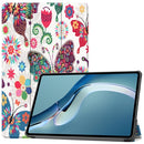 For Huawei MatePad Pro 12.6 2021 Custer Painted PU Leather Case with Sleep / Wake-up Function & 3-Fold Holder(Color Butterfly)