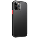 Skin Feel Frosted PC + TPU Shockproof Case with Color Button For iPhone 12 mini(Black)