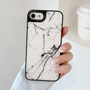 Mirror Series Marble Pattern Protective Case For iPhone 8 Plus / 7 Plus(White)