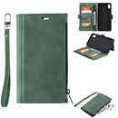 Side Zipper Back Card Horizontal Flip PU Leather Case with Card Slots & Wallet & Photo Frame & Lanyard For iPhone XS Max(Green)