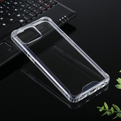 For OPPO Reno4 Lite / F17 Pro Four-corner Shockproof Transparent TPU + PC Protective Case