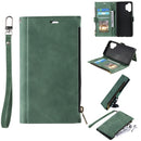 For Samsung Galaxy A32 5G Side Zipper Back Card Horizontal Flip PU Leather Case with Card Slots & Wallet & Photo Frame & Lanyard(Green)