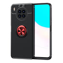 For Huawei nova 8i Metal Ring Holder 360 Degree Rotating TPU Case(Black+Red)