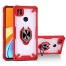 Matte TPU + PC Magnetic Shockproof Case with Ring Holder For Xiaomi Redmi 9C(Red)