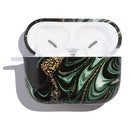 Marble Anti-fall Wireless Earphone PC Protective Case For AirPods Pro(Gold Green)