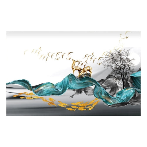 Household Cloth Dust-proof Cover for Television, Size:65 inch(Gold Elk)