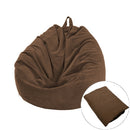 Corduroy Lazy Bean Bag Chair Sofa Cover, Size:70x80cm(Brown)