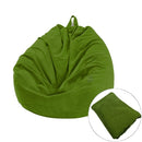Corduroy Lazy Bean Bag Chair Sofa Cover, Size:100x120cm(Green)