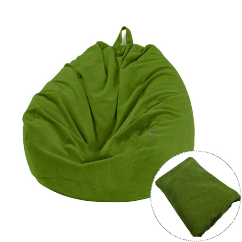 Corduroy Lazy Bean Bag Chair Sofa Cover, Size:100x120cm(Green)