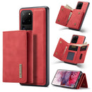 For Samsung Galaxy S20 Ultra DG.MING M1 Series 3-Fold Multi Card Wallet + Magnetic Back Cover Shockproof Case with Holder Function(Red)